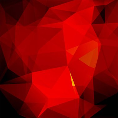 Kırmızı üçgenlerden oluşan soyut arkaplan. İş sunumları veya web şablonu afişi için geometrik tasarım. Vektör illüstrasyonu