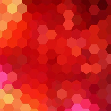 Geometrik şekillerin arka planı. Kırmızı mozaik desen. Vektör EPS 10. Vektör illüstrasyonu