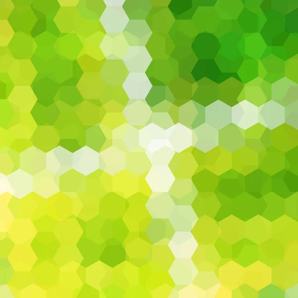 Bakgrund Tillverkad Grön Gul Ljus Linje Hexagoner Fyrkantig Sammansättning Med — Stock vektor