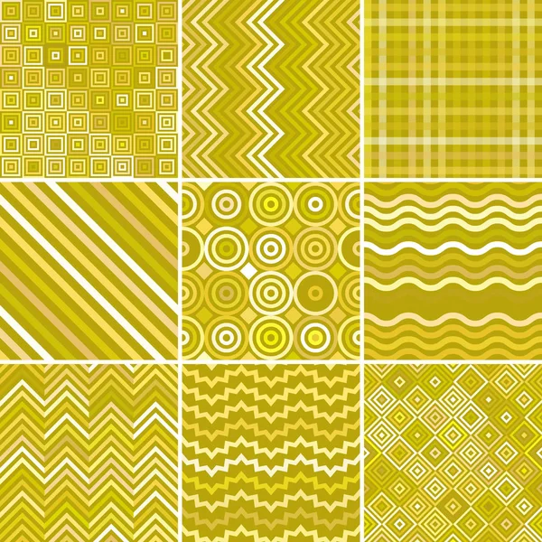 シームレスな抽象的な幾何学的なパターン ベクトル図を設定します 黄色の色 — ストックベクタ