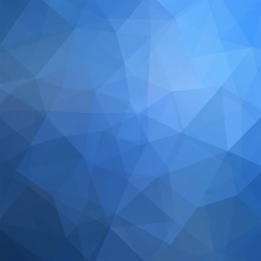 Soyut mozaik arka plan. Üçgen geometrik arka plan. Tasarım öğeleri. Vektör çizim. Mavi renk.