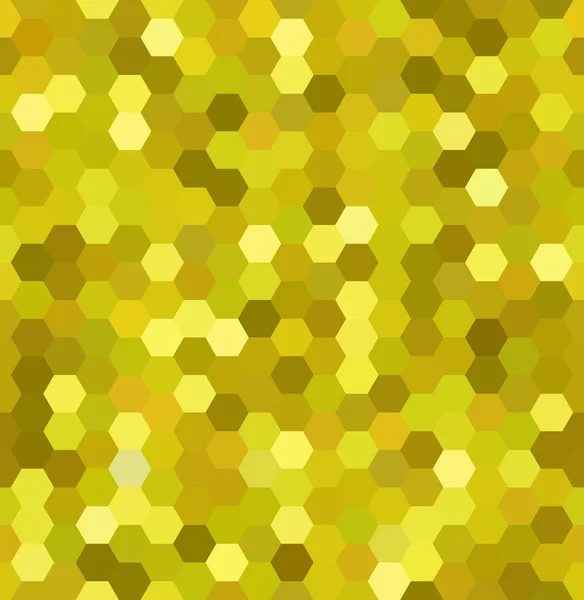 黄色のシームレスな抽象モザイクの背景 六角形の幾何学的な背景 デザイン要素です ベクトル図 — ストックベクタ