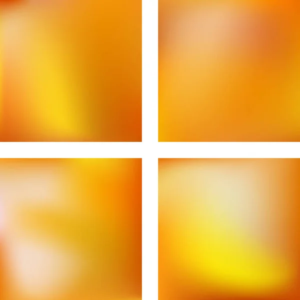Set Orange Abstract Blurred Backgrounds Vector Illustration Modern Geometrical Backdrop — Stock Vector
