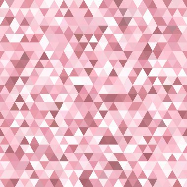 Soyut sorunsuz mozaik arka plan. Üçgen geometrik arka plan. Vektör çizim. Pembe, beyaz renk.