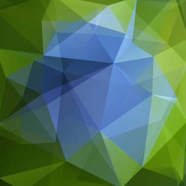 Geometrik desen, çokgen üçgen vektör arkaplan yeşil, mavi tonlar. Görüntü düzeni