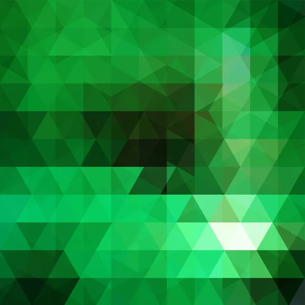 Background made of green triangles. Square composition with geometric shapes. Eps 10 — Stock Vector