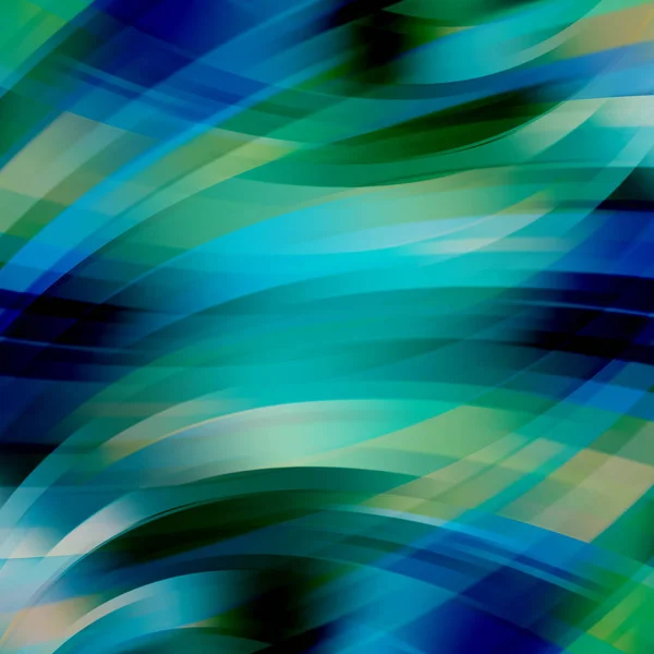 Hladké linie světla na pozadí. Zelená, černá, modré barvy. Vektorové ilustrace. — Stockový vektor