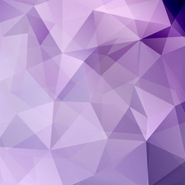 Soyut mozaik arka plan. Üçgen geometrik arka plan. Tasarım öğeleri. Vektör çizim. Menekşe, mor, pembe, beyaz renk.