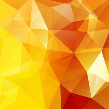 Soyut mozaik arka plan. Üçgen geometrik arkaplan. Tasarım elemanları. Vektör çizimi. Sarı, turuncu renkler.