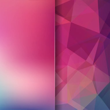 Soyut pembe mozaik arka plan. Bulanık arkaplan. Üçgen geometrik arkaplan. Tasarım elemanları. Vektör illüstrasyonu