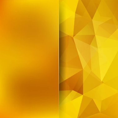 Soyut sarı mozaik arka plan. Bulanık arkaplan. Üçgen geometrik arkaplan. Tasarım elemanları. Vektör illüstrasyonu