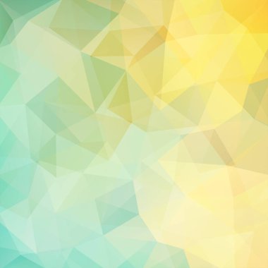 Soyut geometrik stil arka planı. Pastel yeşil, sarı renkler. Vektör Illustration