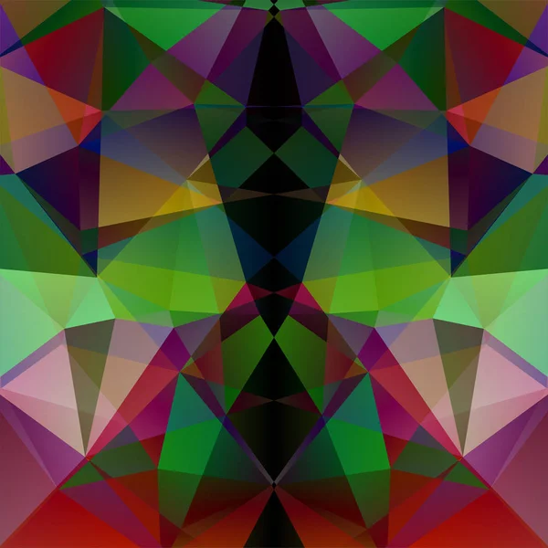 Abstrakter Mosaikhintergrund. Dreieck geometrischer Hintergrund. Designelemente. Vektorillustration. grün, schwarz, violett. — Stockvektor