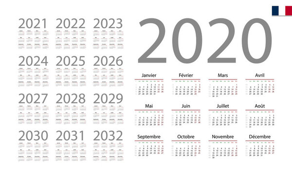 Французский календарь на 2020 год. В понедельник начинается неделя
