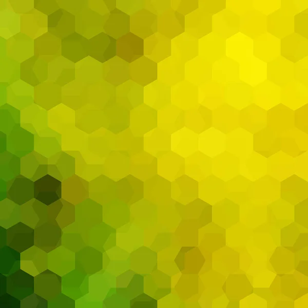 Abstracte achtergrond die bestaat uit gele, groene zeshoeken. Geometrisch ontwerp voor bedrijfspresentaties of web sjabloon banner folder. Vectorillustratie — Stockvector