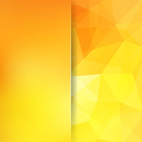 Background made of yellow triangles. Square composition with geometric shapes and blur element. Eps 10
