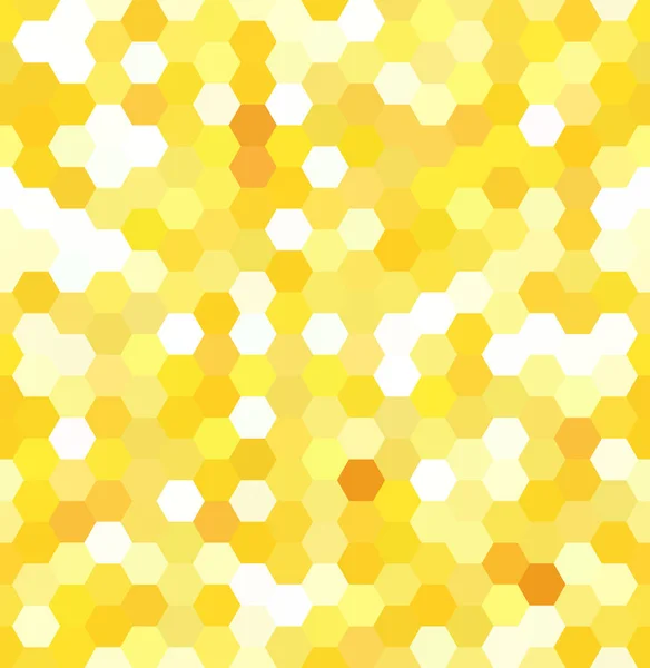 无缝抽象的马赛克背景。六边形几何背景。设计元素。向量例证。黄色、白色. — 图库矢量图片
