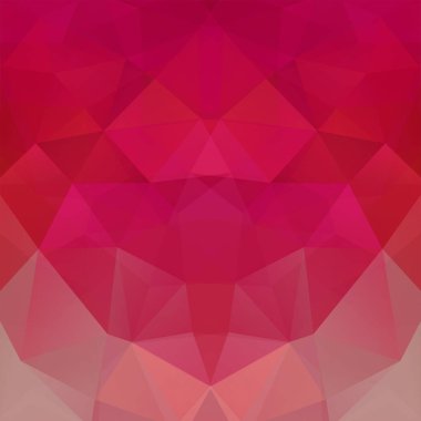 Poligonal vektör arka plan. Kullanılabilir kapak tasarımı, kitap tasarımı, Web sitesi arka plan. Vektör çizim. Kırmızı, pembe renkler.