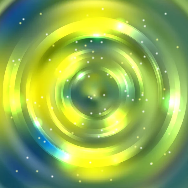 Cadre rond vectoriel. Bannière de cercle brillant. Conception vectorielle. Spirale brillante. Jaune, vert, bleu . — Image vectorielle