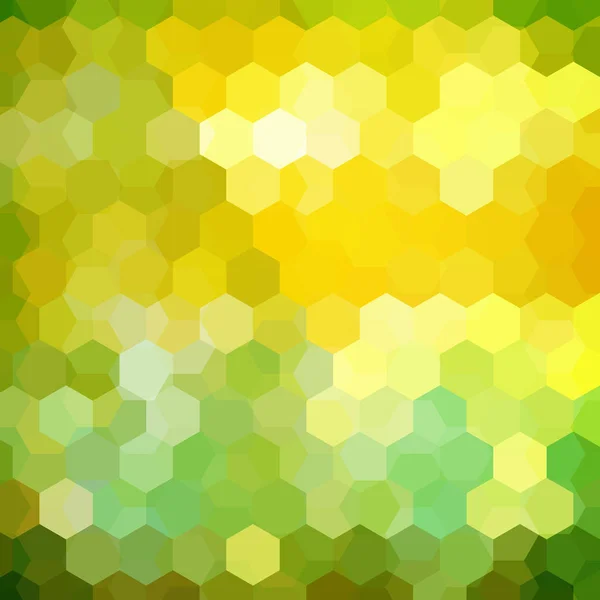 Abstracte achtergrond die bestaat uit gele, groene zeshoeken. Geometrisch ontwerp voor bedrijfspresentaties of web sjabloon banner folder. Vectorillustratie — Stockvector