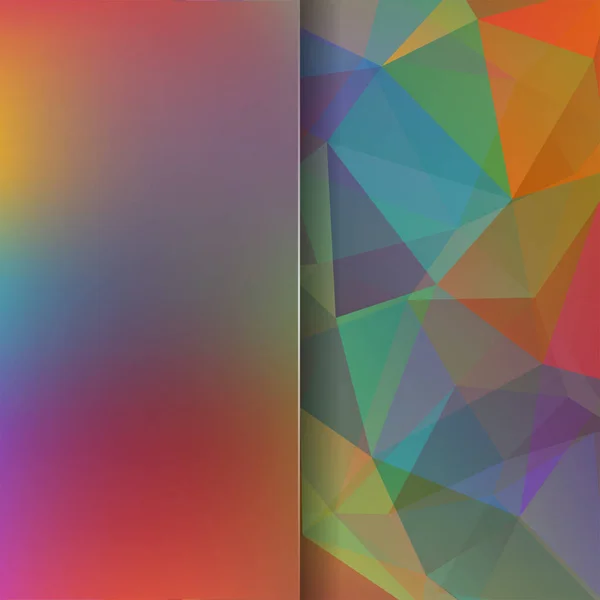 Achtergrond gemaakt van kleurrijke driehoeken. Vierkante compositie met geometrische vormen en Blur element. EPS 10 — Stockvector