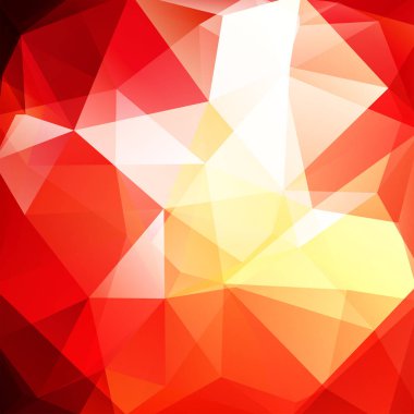 Geometrik desen, kırmızı, turuncu tonları arka planda Çokgen üçgenler vektör. İllüstrasyon model