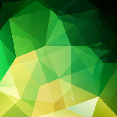 Sarı, yeşil geometrik şekillerin arkaplanı. Mozaik model. Vektör EPS 10. Vektör illüstrasyonu