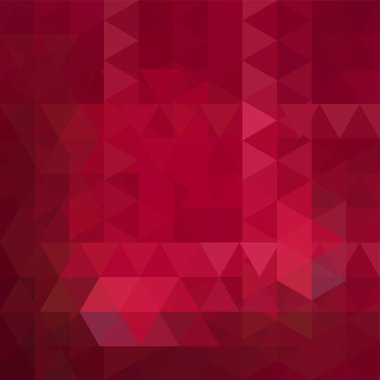 Kırmızı üçgenlerden oluşan soyut arkaplan. İş sunumları veya web şablonu afişi için geometrik tasarım. Vektör illüstrasyonu