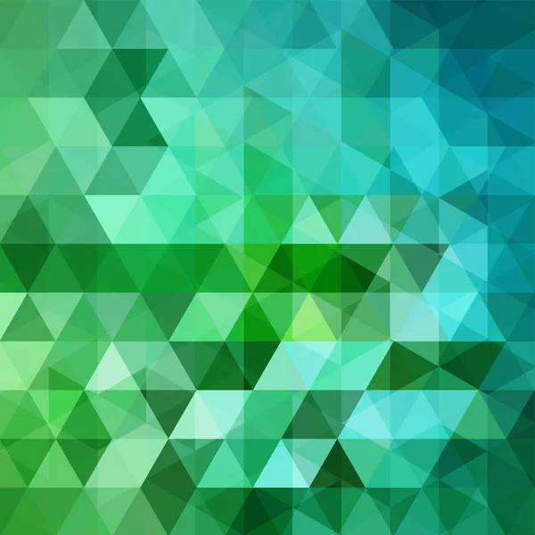 Hintergrund aus grün-blauen Dreiecken. quadratische Komposition mit geometrischen Formen. Folge 10 — Stockvektor