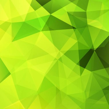Geometrik desen, çokgen üçgenler yeşil tonu arka planda vektör. İllüstrasyon model
