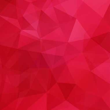 Geometrik desen, çokgen üçgenler arka plan kırmızı tonda vektör. İllüstrasyon model