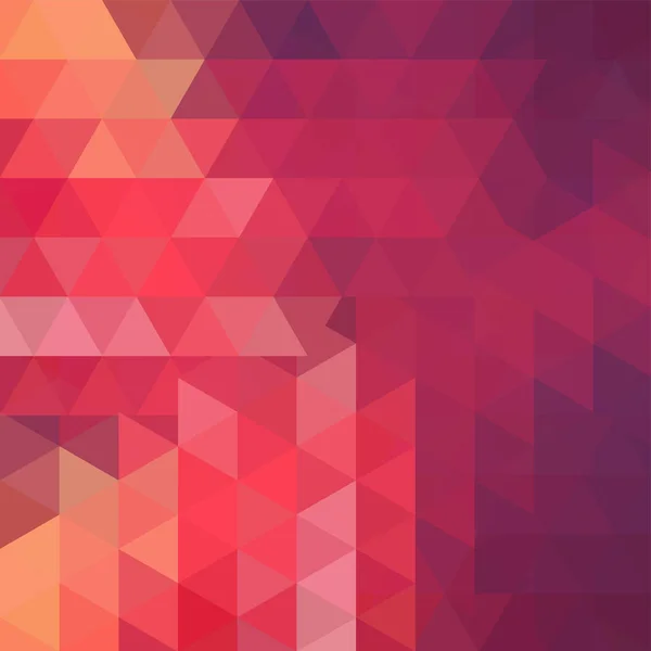 Fondo hecho de triángulos rojo, púrpura. Composición cuadrada con formas geométricas. Eps 10 — Vector de stock