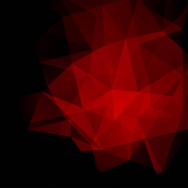 Arka plan kırmızı, Siyah üçgen yaptı. Geometrik şekiller ile kare kompozisyon. EPS 10