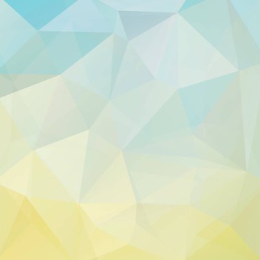 Pastel mavi, sarı geometrik şekiller arka plan. Mozaik deseni. Vektör EPS 10. Vektör Illustration.