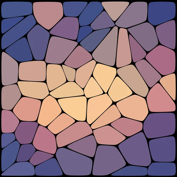 Fond abstrait composé de formes géométriques beige, rose, bleu aux bords noirs épais, illustration vectorielle . — Image vectorielle