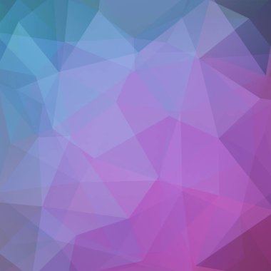 Soyut mozaik arka plan. Üçgen geometrik arka plan. Tasarım öğeleri. Vektör çizim. Mavi, mor renkler.