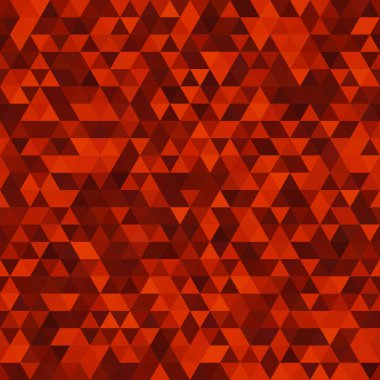 Abstract seamless mosaic background. Triangle geometric background. Vector illustration. Red, orange, brown colors. clipart