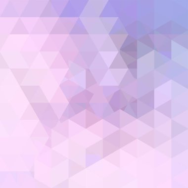 Pastel pembe üçgenlerden yapılmış bir arka plan. Geometrik şekilli kare bileşim. Eps 10