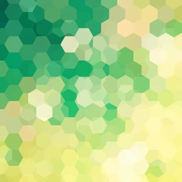 Bakgrund av gröna, gula geometriska former. Mosaik mönster. Vektor Eps 10. Vektorillustration — Stock vektor
