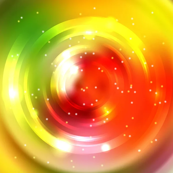 Marco redondo vectorial. Pancarta de círculo brillante. Diseño vectorial. Espiral brillante. Amarillo, rojo, naranja, verde . — Vector de stock