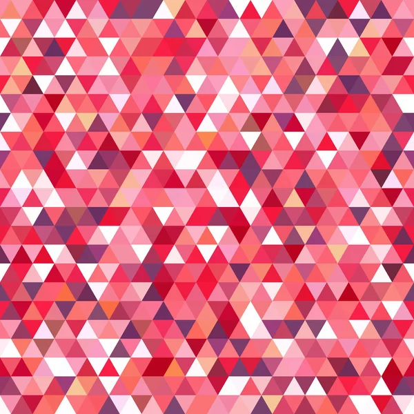 Abstrato fundo em mosaico sem costura. Fundo geométrico triangular. Ilustração vetorial. Rosa, branco, cores vermelhas . — Vetor de Stock