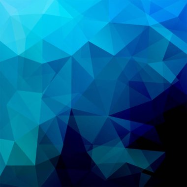 Soyut mozaik arka plan. Üçgen geometrik arka plan. Tasarım öğeleri. Vektör çizim. Koyu mavi renk.