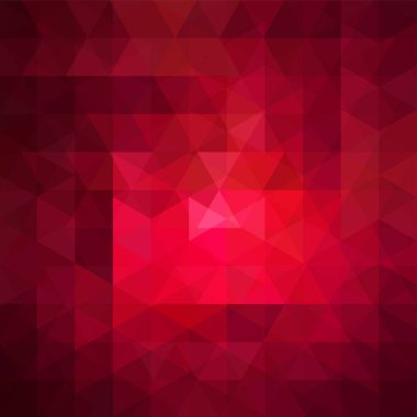 Soyut kırmızı mozaik arkaplan. Üçgen geometrik arkaplan. Tasarım elemanları. Vektör illüstrasyonu