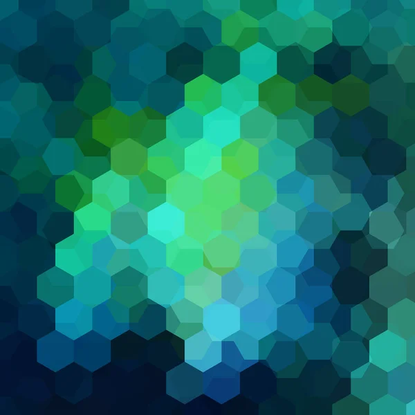 Fondo abstracto compuesto de hexágonos verdes y azules. Diseño geométrico para presentaciones de negocios o volante de banner de plantilla web. Ilustración vectorial — Vector de stock