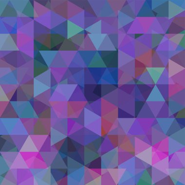 Mor, mavi geometrik şekillerin arka planı. Soyut üçgen geometrik arkaplan. Mozaik model. Vektör EPS 10. Vektör illüstrasyonu