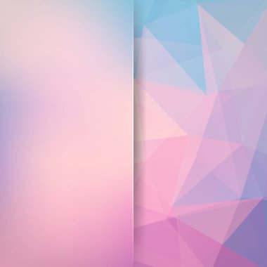 Poligonal vektör arka plan. Arka plan bulanıklık. Kullanılabilir kapak tasarımı, kitap tasarımı, Web sitesi arka plan. Vektör çizim. Pembe, mavi renkler.
