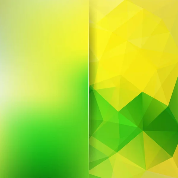 Abstracte geometrische stijl achtergrond. Gele, groene kleuren. Vervaag de achtergrond met glas. Vector illustratie — Stockvector