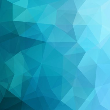 Mavi üçgenlerden oluşan soyut bir arka plan. İş sunumları veya web şablonu afişi için geometrik tasarım. Vektör illüstrasyonu