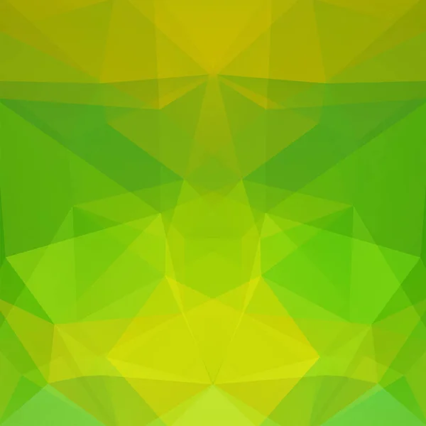 Geometrisches Muster, Polygon-Dreiecke Vektorhintergrund in gelben, grünen Tönen. Illustrationsmuster — Stockvektor