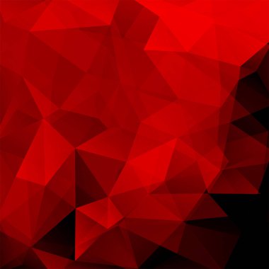 Arka plan kırmızı, Siyah üçgen yaptı. Geometrik şekiller ile kare kompozisyon. EPS 10